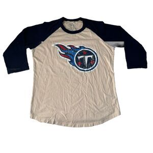 Majestic Threads Tennessee Titans Raglan 3/4 Sleeve Tee Medium